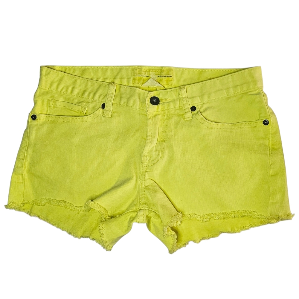 Lucky Brand Neon Yellow Raw Hem Cut-Off Denim Shorts